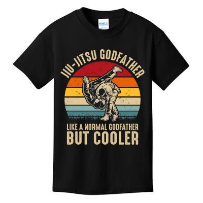 Jiu Jitsu Godfather Like A Normal Dad But Cooler Funny Dad Gifts Retro Plus Size Kids T-Shirt