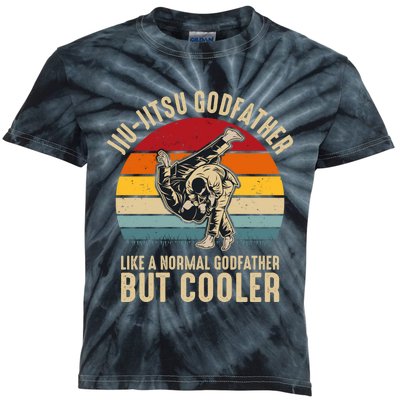 Jiu Jitsu Godfather Like A Normal Dad But Cooler Funny Dad Gifts Retro Plus Size Kids Tie-Dye T-Shirt