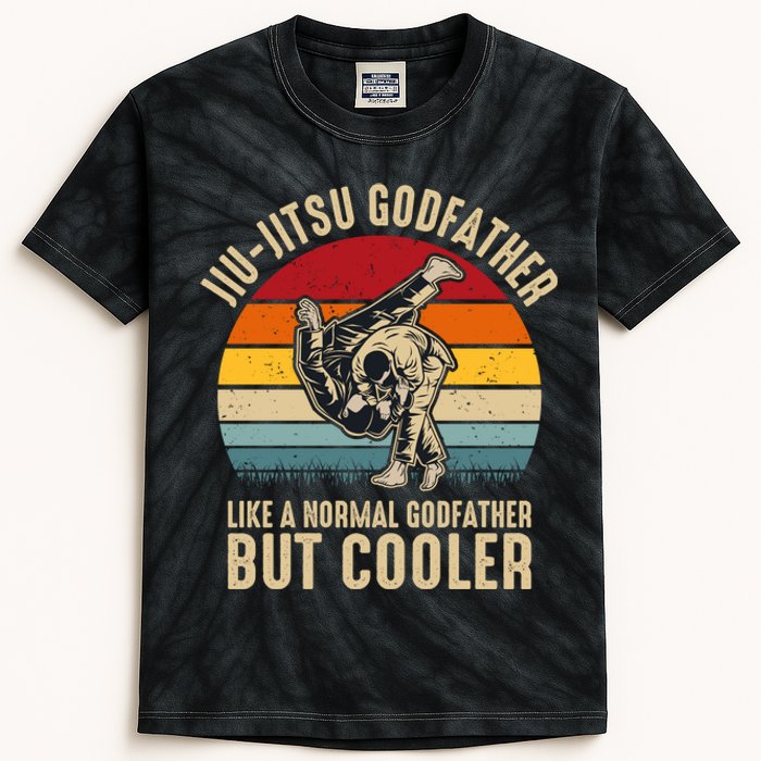 Jiu Jitsu Godfather Like A Normal Dad But Cooler Funny Dad Gifts Retro Plus Size Kids Tie-Dye T-Shirt