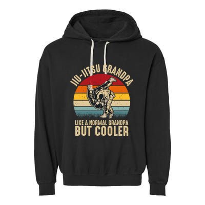 Jiu Jitsu Grandpa Like A Normal But Cooler Funny Dad Gifts Retro Plus Size Garment-Dyed Fleece Hoodie