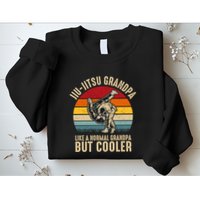 Jiu Jitsu Grandpa Like A Normal But Cooler Funny Dad Gifts Retro Plus Size Sweatshirt