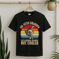 Jiu Jitsu Grandpa Like A Normal But Cooler Funny Dad Gifts Retro Plus Size T-Shirt