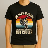 Jiu Jitsu Grandpa Like A Normal But Cooler Funny Dad Gifts Retro Plus Size T-Shirt