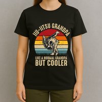 Jiu Jitsu Grandpa Like A Normal But Cooler Funny Dad Gifts Retro Plus Size T-Shirt