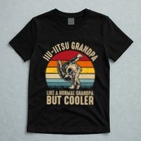 Jiu Jitsu Grandpa Like A Normal But Cooler Funny Dad Gifts Retro Plus Size T-Shirt