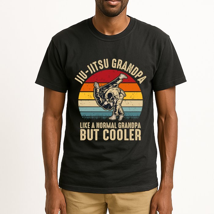 Jiu Jitsu Grandpa Like A Normal But Cooler Funny Dad Gifts Retro Plus Size Tall T-Shirt