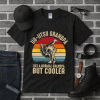 Jiu Jitsu Grandpa Like A Normal But Cooler Funny Dad Gifts Retro Plus Size Tall T-Shirt