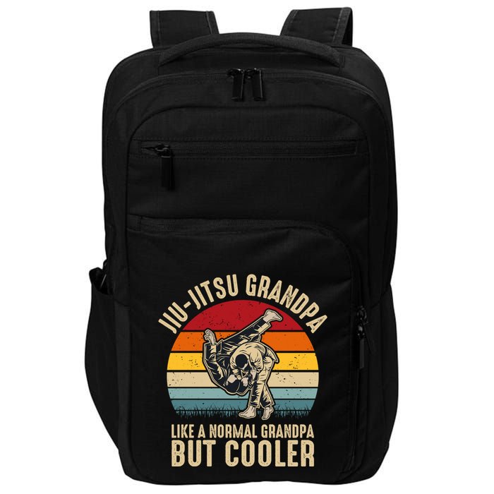 Jiu Jitsu Grandpa Like A Normal But Cooler Funny Dad Gifts Retro Plus Size Impact Tech Backpack