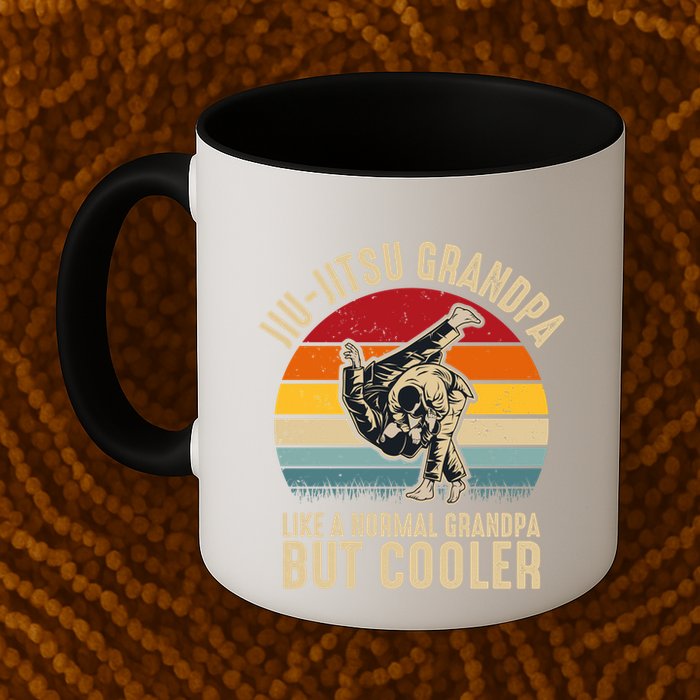 Jiu Jitsu Grandpa Like A Normal But Cooler Funny Dad Gifts Retro Plus Size Mug