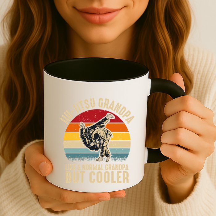 Jiu Jitsu Grandpa Like A Normal But Cooler Funny Dad Gifts Retro Plus Size Mug