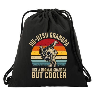 Jiu Jitsu Grandpa Like A Normal But Cooler Funny Dad Gifts Retro Plus Size Drawstring Bag