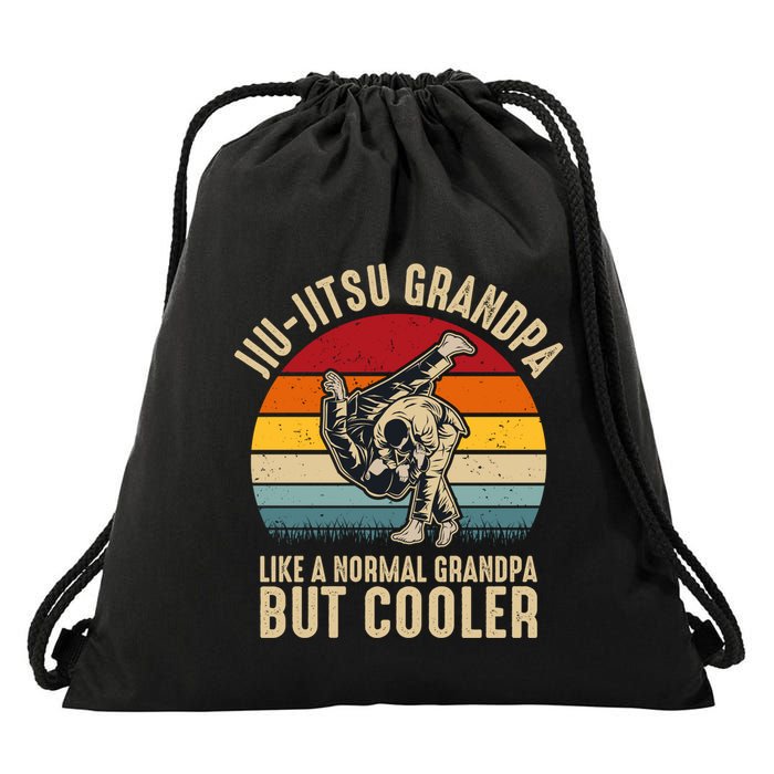 Jiu Jitsu Grandpa Like A Normal But Cooler Funny Dad Gifts Retro Plus Size Drawstring Bag