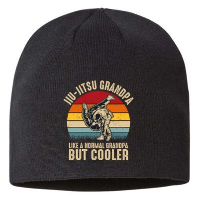 Jiu Jitsu Grandpa Like A Normal But Cooler Funny Dad Gifts Retro Plus Size Sustainable Beanie