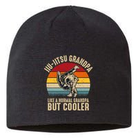 Jiu Jitsu Grandpa Like A Normal But Cooler Funny Dad Gifts Retro Plus Size Sustainable Beanie