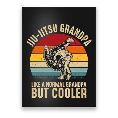 Jiu Jitsu Grandpa Like A Normal But Cooler Funny Dad Gifts Retro Plus Size Poster