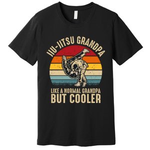 Jiu Jitsu Grandpa Like A Normal But Cooler Funny Dad Gifts Retro Plus Size Premium T-Shirt