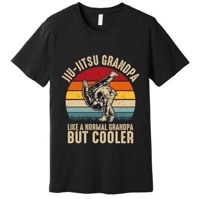Jiu Jitsu Grandpa Like A Normal But Cooler Funny Dad Gifts Retro Plus Size Premium T-Shirt