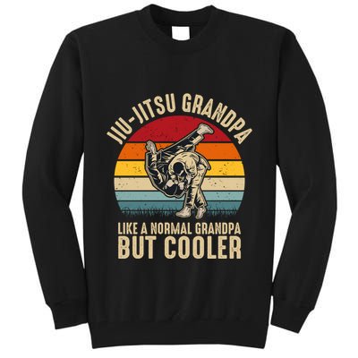 Jiu Jitsu Grandpa Like A Normal But Cooler Funny Dad Gifts Retro Plus Size Tall Sweatshirt