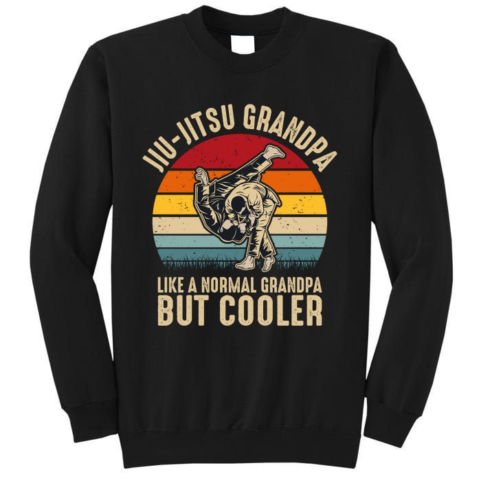 Jiu Jitsu Grandpa Like A Normal But Cooler Funny Dad Gifts Retro Plus Size Tall Sweatshirt