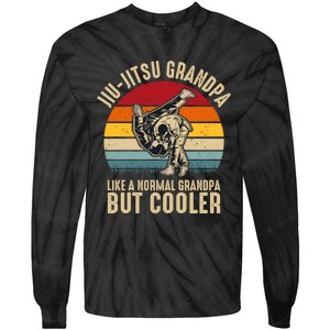 Jiu Jitsu Grandpa Like A Normal But Cooler Funny Dad Gifts Retro Plus Size Tie-Dye Long Sleeve Shirt