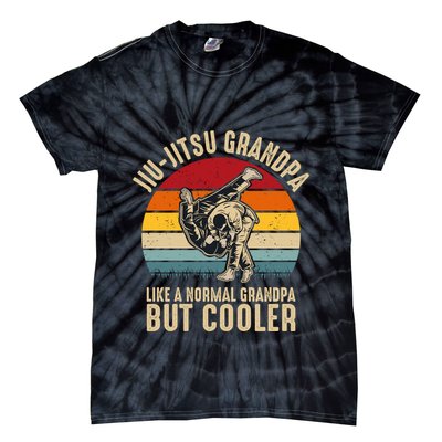Jiu Jitsu Grandpa Like A Normal But Cooler Funny Dad Gifts Retro Plus Size Tie-Dye T-Shirt