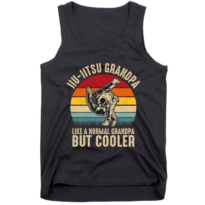 Jiu Jitsu Grandpa Like A Normal But Cooler Funny Dad Gifts Retro Plus Size Tank Top