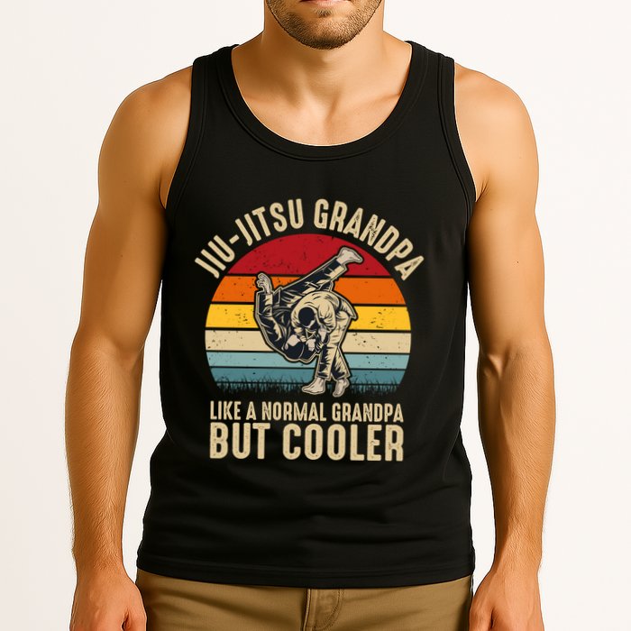 Jiu Jitsu Grandpa Like A Normal But Cooler Funny Dad Gifts Retro Plus Size Tank Top