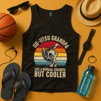Jiu Jitsu Grandpa Like A Normal But Cooler Funny Dad Gifts Retro Plus Size Tank Top