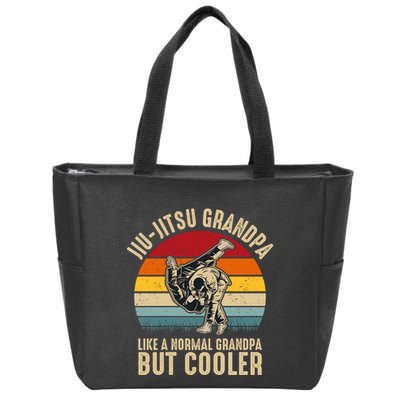 Jiu Jitsu Grandpa Like A Normal But Cooler Funny Dad Gifts Retro Plus Size Zip Tote Bag