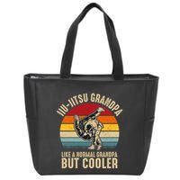 Jiu Jitsu Grandpa Like A Normal But Cooler Funny Dad Gifts Retro Plus Size Zip Tote Bag