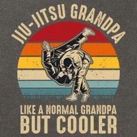 Jiu Jitsu Grandpa Like A Normal But Cooler Funny Dad Gifts Retro Plus Size Cotton Canvas Backpack