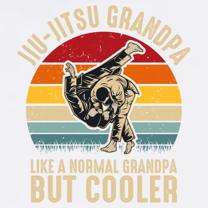 Jiu Jitsu Grandpa Like A Normal But Cooler Funny Dad Gifts Retro Plus Size Garment-Dyed Sweatshirt