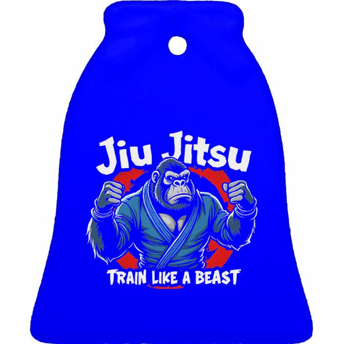 Jiu Jitsu Gorilla Train Like A Beast Ceramic Bell Ornament