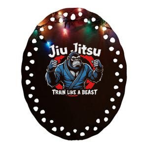 Jiu Jitsu Gorilla Train Like A Beast Ceramic Oval Ornament