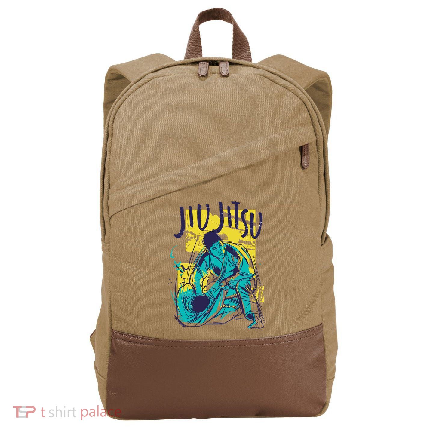 Jiu Jitsu Grunge Cotton Canvas Backpack