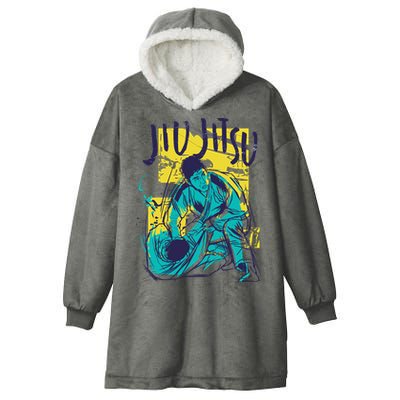 Jiu Jitsu Grunge Hooded Wearable Blanket