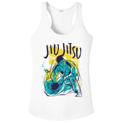 Jiu Jitsu Grunge Ladies PosiCharge Competitor Racerback Tank
