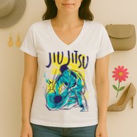 Jiu Jitsu Grunge Women's V-Neck T-Shirt