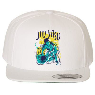 Jiu Jitsu Grunge Wool Snapback Cap