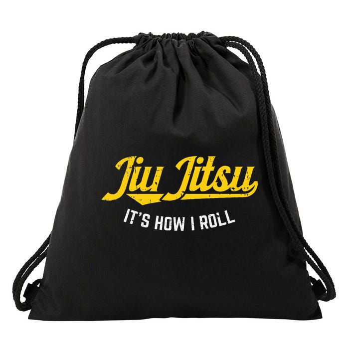 Jiu Jitsu How I Roll Funny Bjj Training Martial Arts Gift Drawstring Bag