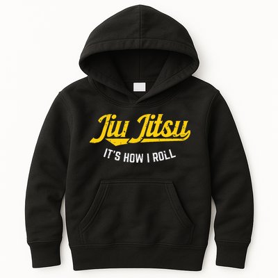 Jiu Jitsu How I Roll Funny Bjj Training Martial Arts Gift Kids Hoodie