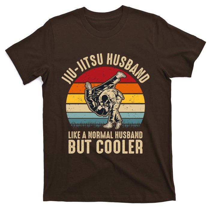 Jiu Jitsu Husband Like A Normal But Cooler Funny Dad Gifts Retro Plus Size T-Shirt