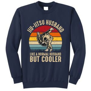 Jiu Jitsu Husband Like A Normal But Cooler Funny Dad Gifts Retro Plus Size Sweatshirt