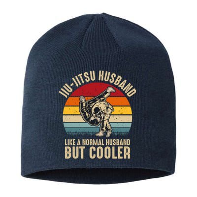 Jiu Jitsu Husband Like A Normal But Cooler Funny Dad Gifts Retro Plus Size Sustainable Beanie