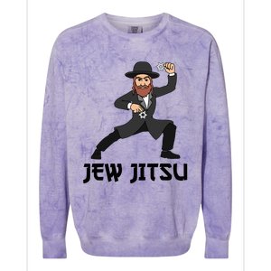 Jew Jitsu Hebrew Jiu Jitsu Funny Jewish Hanukkah  Colorblast Crewneck Sweatshirt