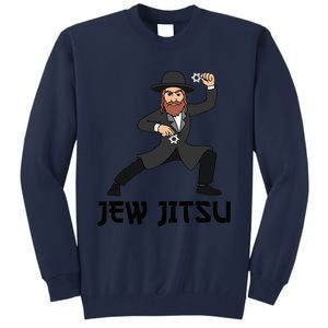 Jew Jitsu Hebrew Jiu Jitsu Funny Jewish Hanukkah  Tall Sweatshirt