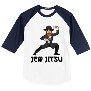 Jew Jitsu Hebrew Jiu Jitsu Funny Jewish Hanukkah  Baseball Sleeve Shirt