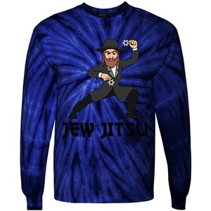 Jew Jitsu Hebrew Jiu Jitsu Funny Jewish Hanukkah  Tie-Dye Long Sleeve Shirt