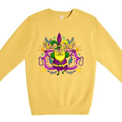 Joker Jester Hat Masquerade Parade Funny Mardi Gras Cute Gift Premium Crewneck Sweatshirt