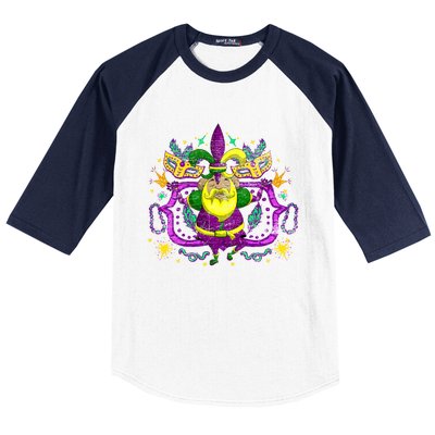 Joker Jester Hat Masquerade Parade Funny Mardi Gras Cute Gift Baseball Sleeve Shirt